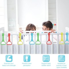 8Pcs Pull Up Rings – Baby Walking Small Single, Blue, Yellow, Red and Green.