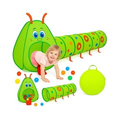 Kiddey Caterpillar Kids Play Tunnel & Tent – Toddler Crawl Tunn… FAST US