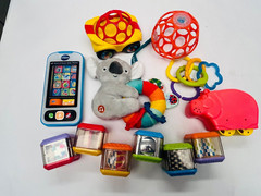 Baby Toy Lot Developmental Sensory Toys w Vtech, FP, Cars, Koala Bear Etc T24
