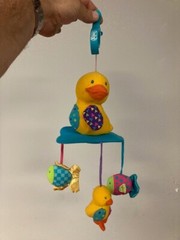 Baby Plush Duck Stroller Car Seat Clip Developmental Toy Crinkle Teether