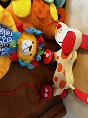Lot (3) First Years Baby Toys – Pull Pepe Dog Mudpie Paci Cuddler Discovery Fish