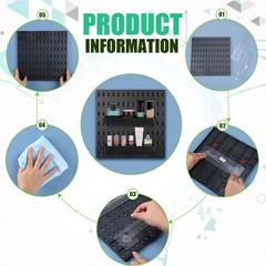 Unittype 17 Pcs Peg Board Combination Kit, 6 Plastic Wall Pegboard with 11 Ac…