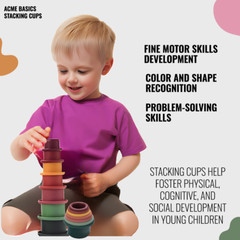 Toy Stacking Cups. Waterproof Silicone. Soft Toys for Toddlers Early Education