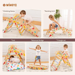 Kids Indoor Climber Set with Reversible Slide and Foldable Design, Montessori
