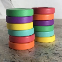 LOVEVERY BABBLER FLEXIBLE WOODEN STACKER REPLACEMENT RINGS – SET OF 12
