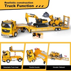 Toddler Boys Toys for 3-5 Years Old, Construction Toy Set w/Semi Truck, Excavato