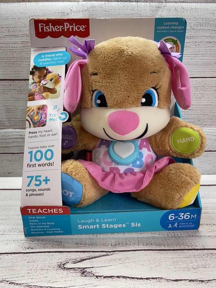 Fisher-Price Laugh and Learn Smart Stages Puppy Sis Plush ~ 6-36 Mos. BRAND NEW!