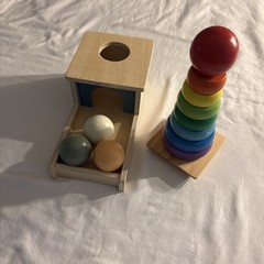 Montessori Wooden Toys – Object Permanence Box & Rainbow Stacker