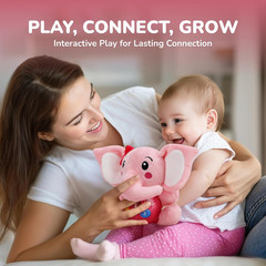 Musical Toys Gift for Baby Newborn 0-6 Month Infant – Plush Elephant Pink