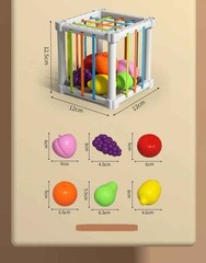 Baby Montessori Shape Sorter Cube Rainbow Colorful Blocks Educational Game Toy