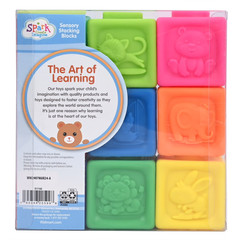 Spark Create Imagine Sensory Stacking Blocks 9 Pc Baby Toy Ages 9M+
