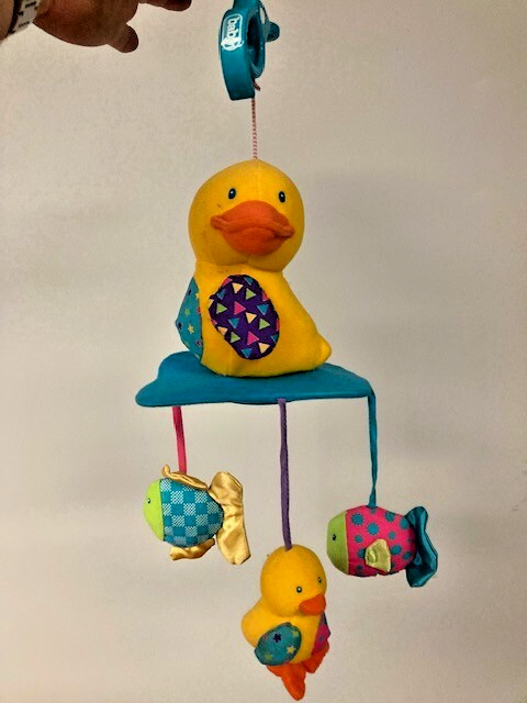 Baby Plush Duck Stroller Car Seat Clip Developmental Toy Crinkle Teether