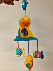 Baby Plush Duck Stroller Car Seat Clip Developmental Toy Crinkle Teether