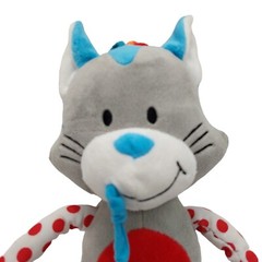 Edushape Happy Kitten Plush Stuffed Animal Polka Dot Lovey cat grey white