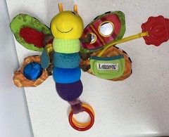 Tomy Lamaze Firefly Butterfly Baby Rattle Crinkle Teether Clip On Toy SZ1