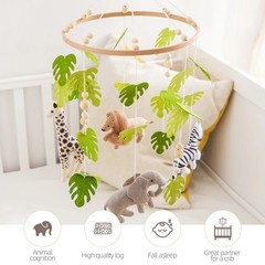 Baby Crib Mobile Rattle Toy For 0-12 Months Cartoon Felt Forest Animal Bed Bell