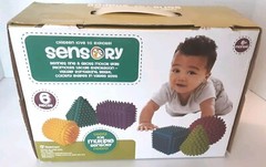 6 HEDSTROM Soft Sensory SHAPE BLOCKS Squeezable Rounded Nubs VINYL Boxed