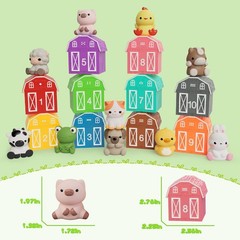 Learning Toys for 1 2 3+ Year Old Toddlers, 20pcs Farm Animals Barn Toys Fing…