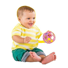 Bright Starts FROST PINK Oball Rattle Easy-Grasp Toy, Ages Newborn Plus, 4″ infT