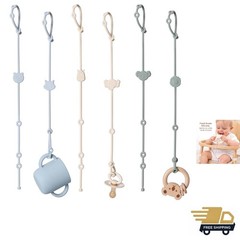 Baby Toy Straps Silicone 6pcs Nursery Travel Stroller Bottle Accessories