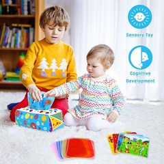 Baby Toys 6 to 12 Months – Baby Tissue Box Toys Montessori Toys for Babies 6-…
