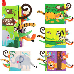 Beiens Baby Books Toys, Touch and Feel Crinkle Cloth Book for Infant Baby 0-3-6