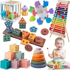 Wooden Building Blocks Shape Sorter – Baby Development