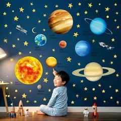 DECOWALL DS9-2007 Solar System Kids Wall Stickers Wall Decals Peel and Stick …