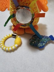 Eric Carle Duck Plush Activity Development Crinkle Teether Clip-On Toy Rattle