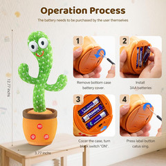 SANJOIN Dancing Talking Cactus Toy for Toddlers 18 Months+, Repeats What You Say
