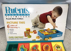 Parents Magazine Play + Learn Alphabet Shape Puzzle Block Critters Rare Toy 2001