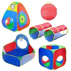 5pcs Kids Ball Pit Tents&Tunnel,Toddler Jungle Gym Play Tent w/ Crawl Tunnel Toy