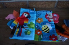 BABY Plush BOOK Jungle Flying & Land Animal Tails Soft Cloth Fabric iPlay iLearn