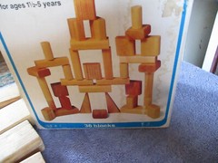 Playskool Natural Wood Toy Building Blocks Set – 36 Blocks 1978 – Ages 1 1/2 – 5