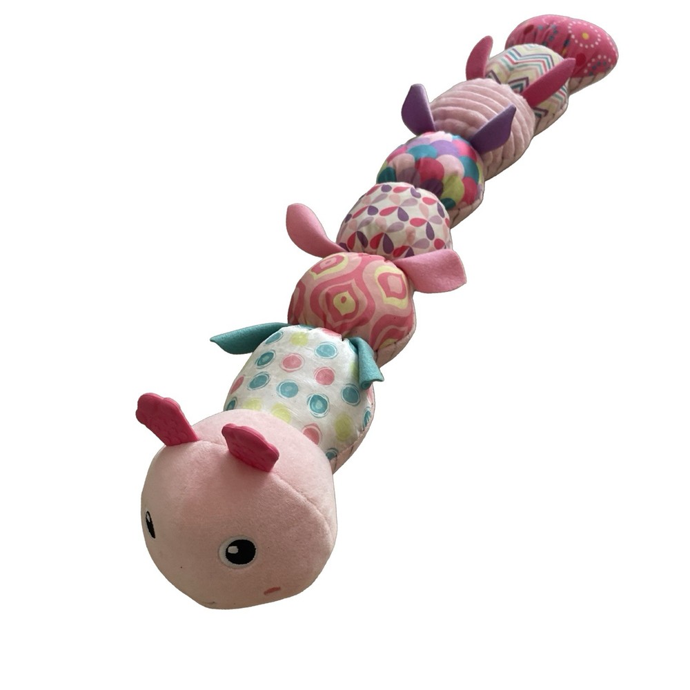 Soft Plush Interactive Growth Tracking Measurement Caterpillar Toy Pink 25”
