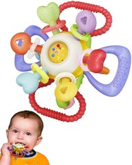Baby Montessori Teething Toy Silicone Rattle for 0-12 Months Safe Sensory Play
