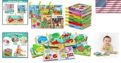 Soft Baby Books 6PCS Cloth Bath Toys Crinkle Washable Non-Toxic Educational
