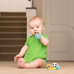 Sassy My First Rattles Newborn Gift Set with 3 Soft and 3 Piece Set, Multi