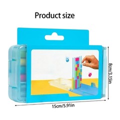 Portable Tabletop Stacking Toy with Color Pieces and Tray Base