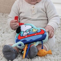 Peanuts Snoopy 12-Inch On-the-Go Pulldown Soft Activity Ziggle Teether Toy