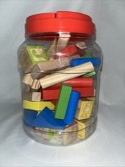 First learning wooden city Building blocks kids children toddler toys / 60 PCS