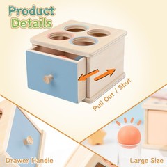 Montessori Toys for 2 3 4 5 Year Old – Wooden Object Permanence with Drawer S…