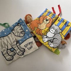 Lot Jellycat Fluffy Winter Tails Soft Book Animals Sensory Developmental Baby
