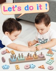 Montessori Toys for Toddlers: Shape Sorter, Stacking, Educational Gifts