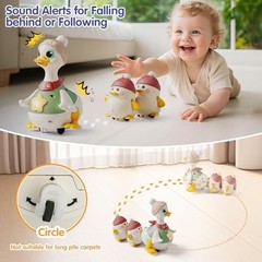 Baby Toys 6-12 Months Musical Dancing Duck Toy Set with Mama and Babys Tummy…