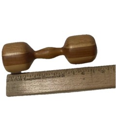 Heirloom Artisan 5” Handmade Wood Baby Rattle Barbell Shape High Quality Unique