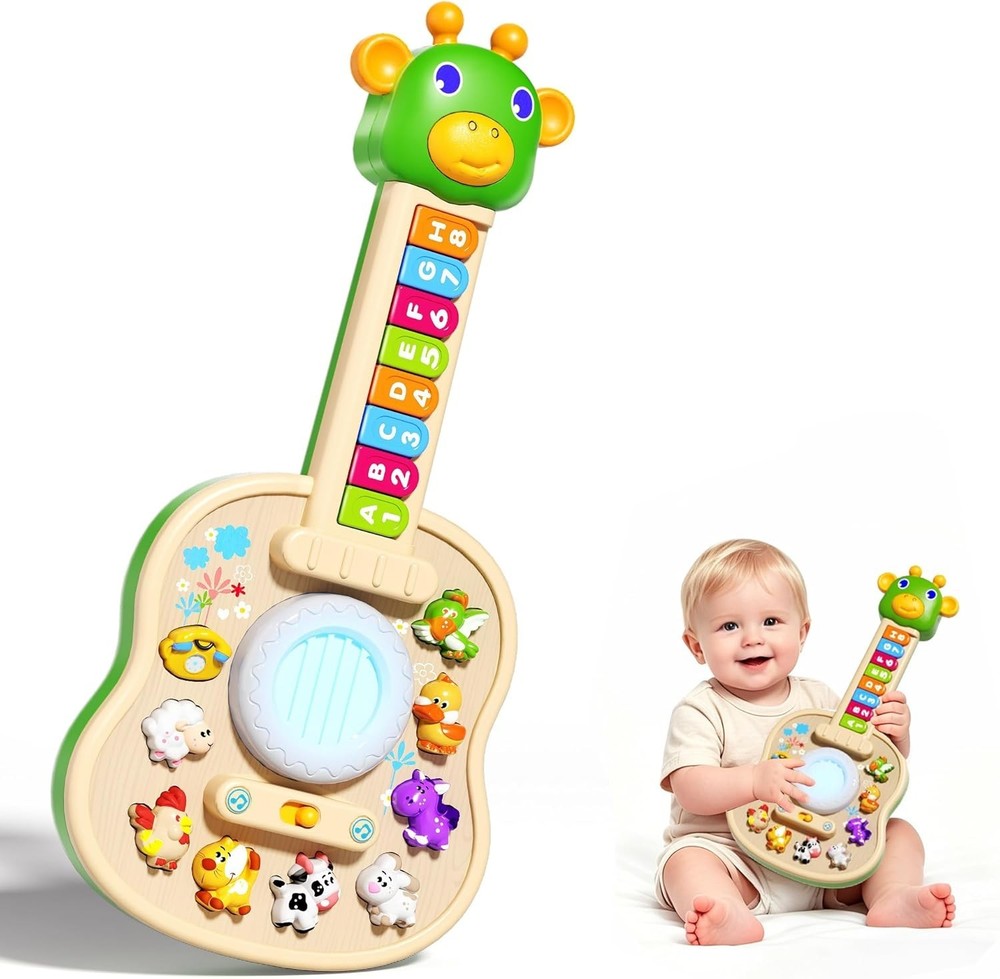 Kids Educational Animal Keyboard Guitar Toy – Multi-Functional Cartoon