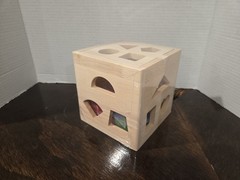 Wooden Cube Activity Shape Sorter – 13 Block Classic Developmental Toy