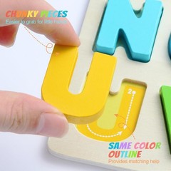 Wooden Puzzles for Toddlers, ABC Alphabet Puzzle, Learning Toys, Preschool Le…