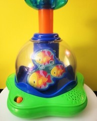 Bright Starts Press & Glow Spinner Baby Toy Lights Sound Music Blue Ocean Fish